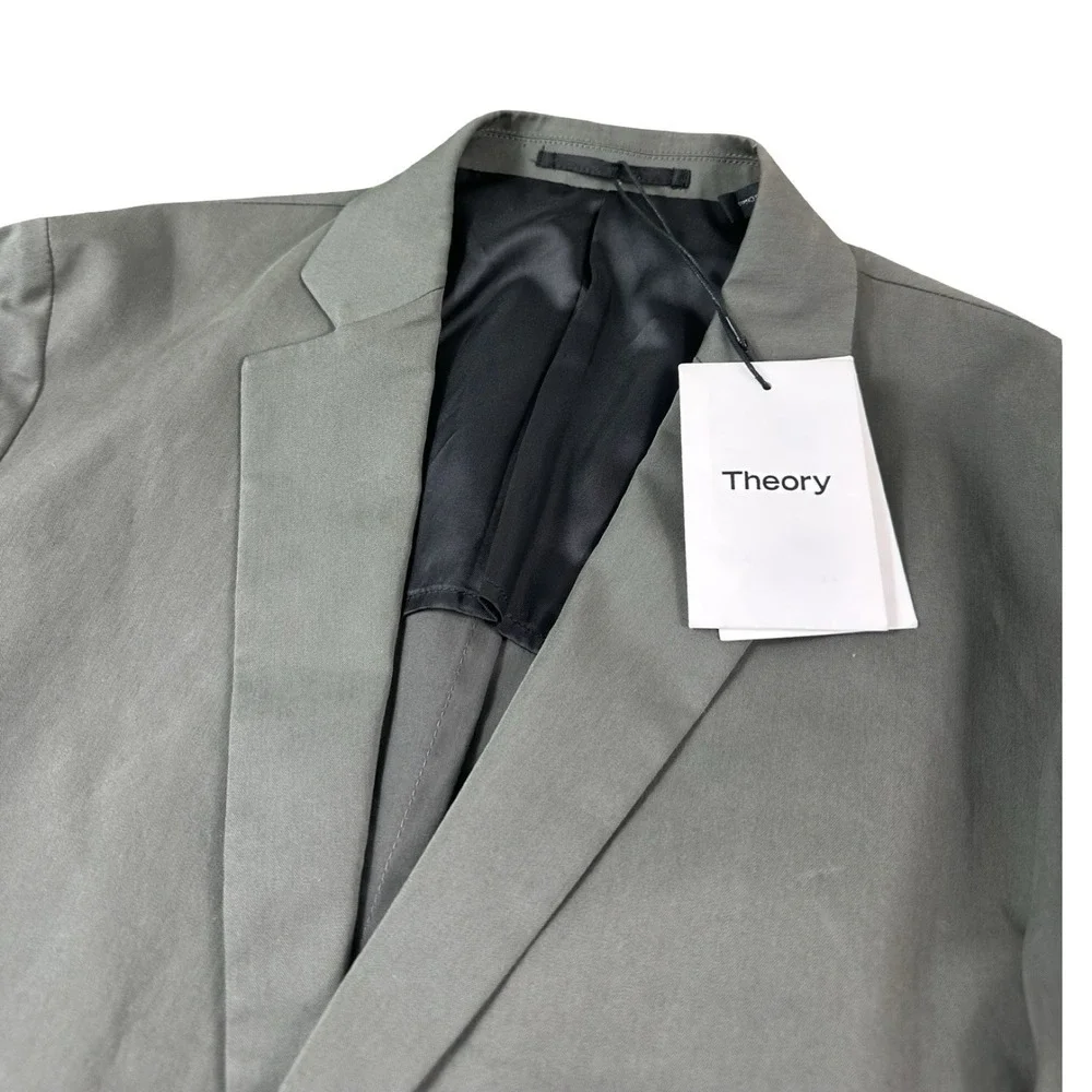 Theory Clinton Green Cotton Blend Mens 2-Btn Sportcoat Size 36 NWT